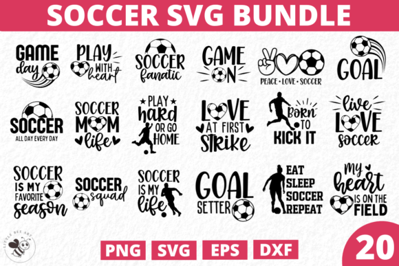 20 Soccer SVG Bundle: Graphics & T-Shirt Designs for Publishers
