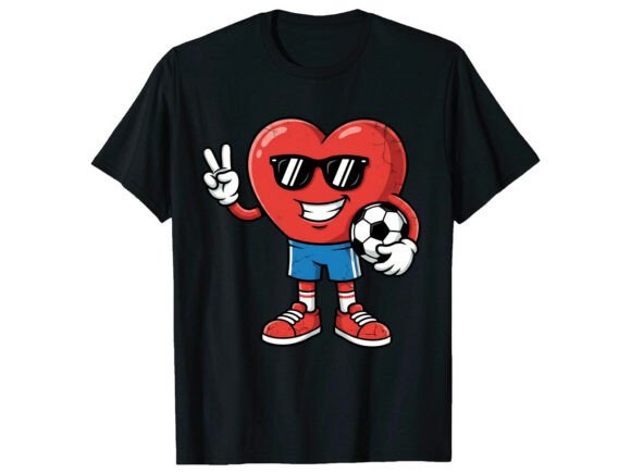 Cute Heart Player Soccer T-Shirt: Graphics & T-Shirt Designs