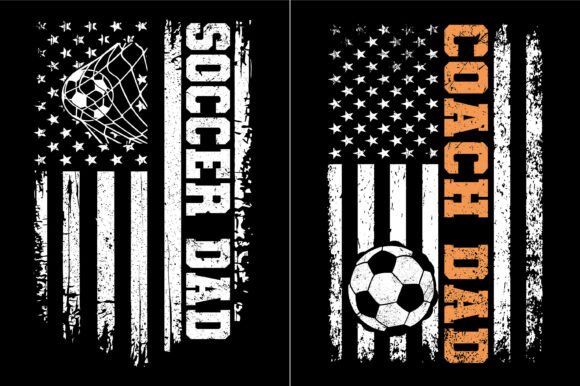 Soccer Dad Coach Dad Flag Design Graphics for T-Shirts