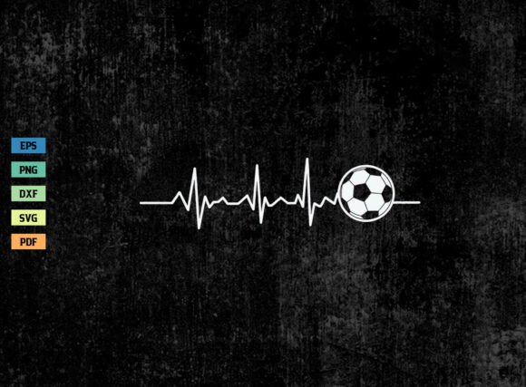 Soccer Heartbeat: A Graphic Design Asset for Crafts and Branding
