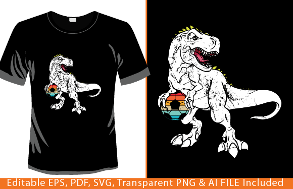 T-Rex Soccer Dino Graphics & T-Shirt Designs